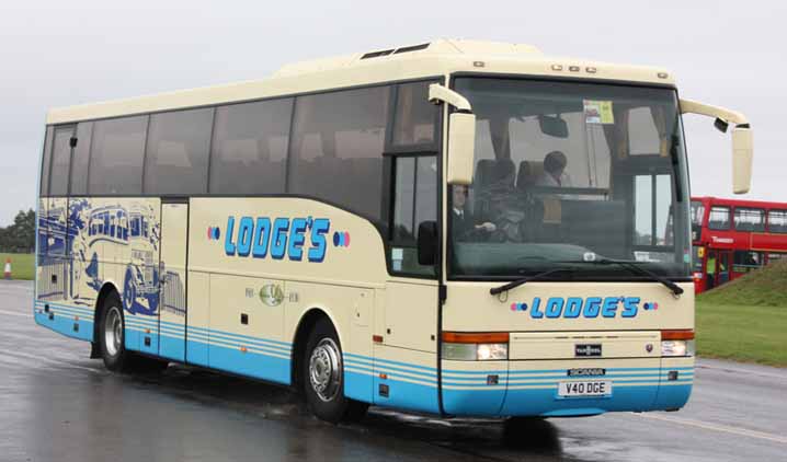 Lodge's Coaches Scania L94 Van Hool V40DGE arriving at SHOWBUS 2010