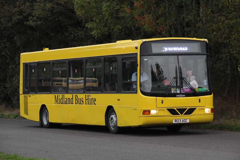 Midland Bus Hire Dennis Dart SLF Wright Cadet R123AGC