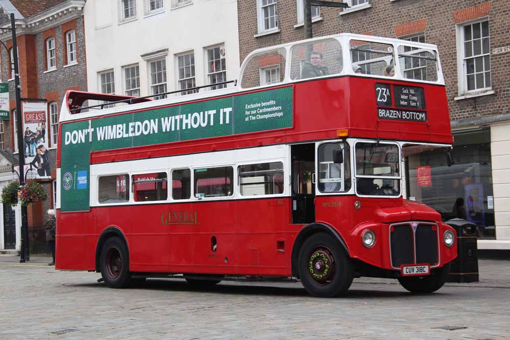 London General AEC Routemaster Park Royal RML2318 flyby