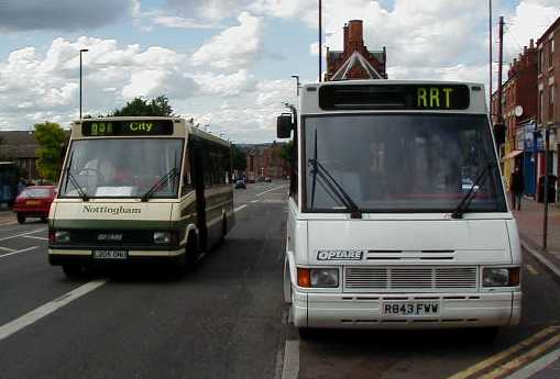 Optare MetroRiders City of Nottingham 205 & Red Rose R843FWW