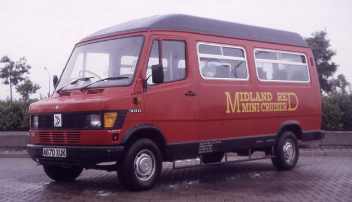 Midland Red Mercedes L307D Devon Conversions 570 Mini Cruiser