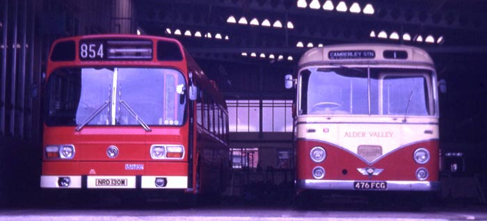 Alder Valley Leyland National 130 & AEC Reliance Park Royal 36