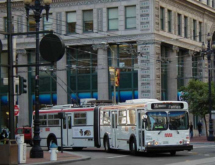 San Francisco MUNI New Flyer artic trolley 7043