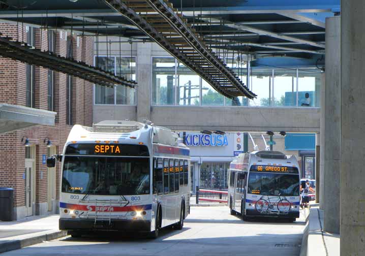 SEPTA New Flyer trolleybus 803 & 829